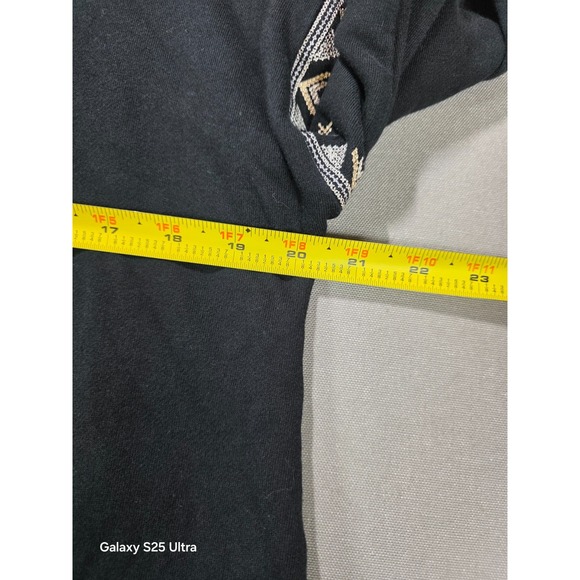 J Jill Full Zip Hoodie Medium Black‎ Embroidered Boho Southwest Aztec Artsy - Picture 3 of 9